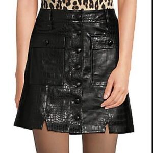 REDUCED again! NWT Sam Edelman vegan leather Black Croc Embossed Skirt crocodile